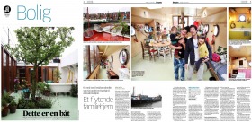 artikel in noorse krant over onze woonboot in amsterdam