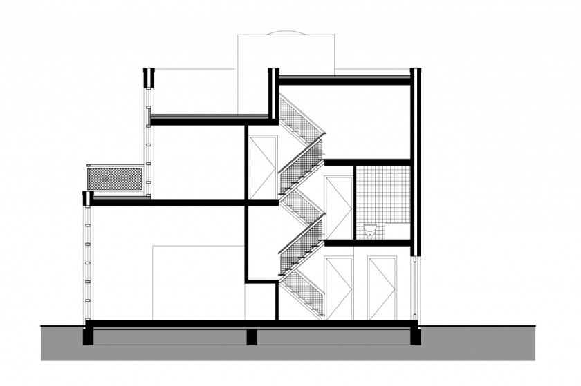 HOYT architect breda kroeten woningbouw woning modern archtitectuur metselwerk baksteen doorsnede