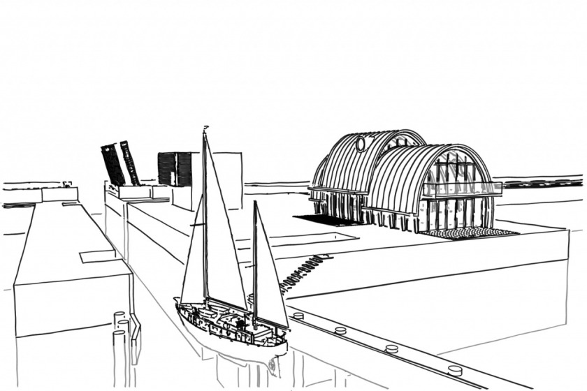 zink vis restaurant ellips amsterdam ijburg ontwerp modern architectuur architect HOYT