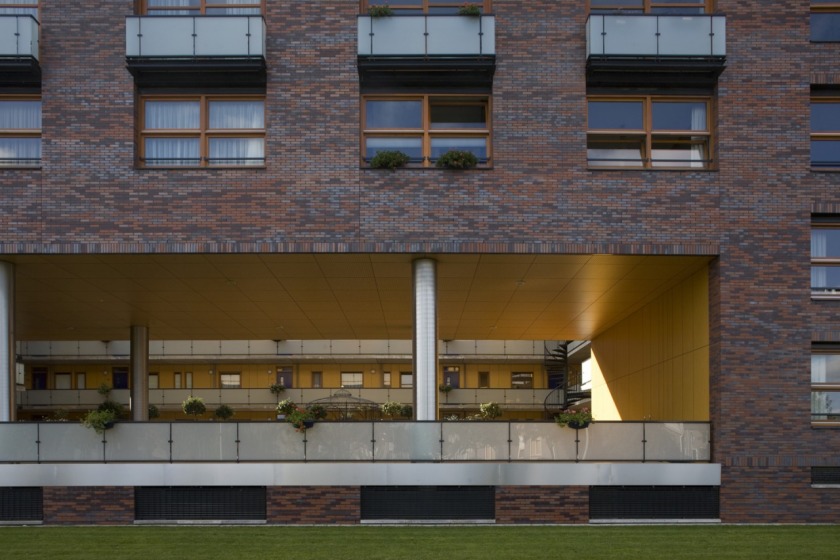 apartment building architect architecture brick balcony