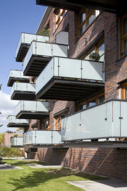 appartement appartementengebouw architect architectuur baksteen metselwerk balkons