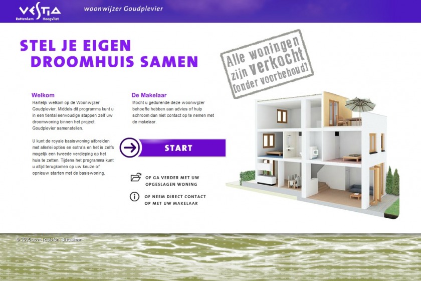 HOYT architect multimedia web applicatie woonwijzer woning configurator woning samenstellen klikken opties uitbouw nieuwbouw project Goudplevier Rotterdam Hoogvliet Vestia Makreelstraat Barbeelsingel