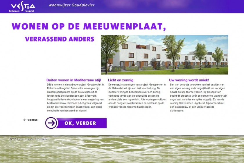 HOYT architect multimedia web applicatie woonwijzer woning configurator woning samenstellen klikken opties uitbouw nieuwbouw project Goudplevier Rotterdam Hoogvliet Vestia Makreelstraat Barbeelsingel