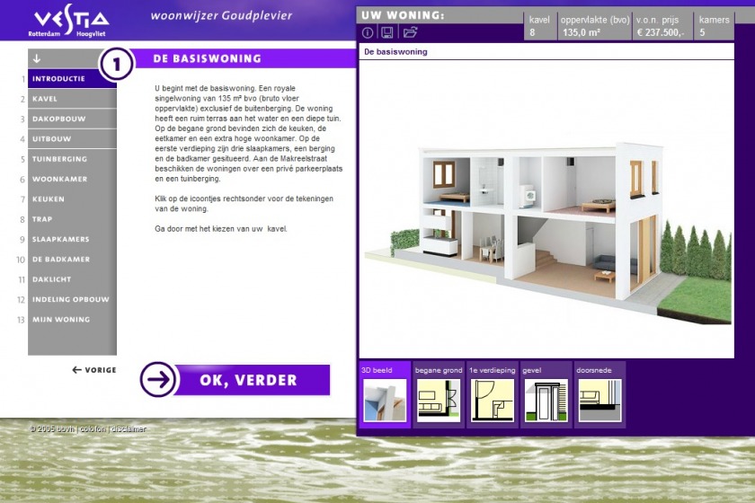 HOYT architect multimedia web applicatie woonwijzer woning configurator woning samenstellen klikken opties uitbouw nieuwbouw project Goudplevier Rotterdam Hoogvliet Vestia Makreelstraat Barbeelsingel