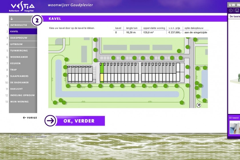 HOYT architect multimedia web applicatie woonwijzer woning configurator woning samenstellen klikken opties uitbouw nieuwbouw project Goudplevier Rotterdam Hoogvliet Vestia Makreelstraat Barbeelsingel