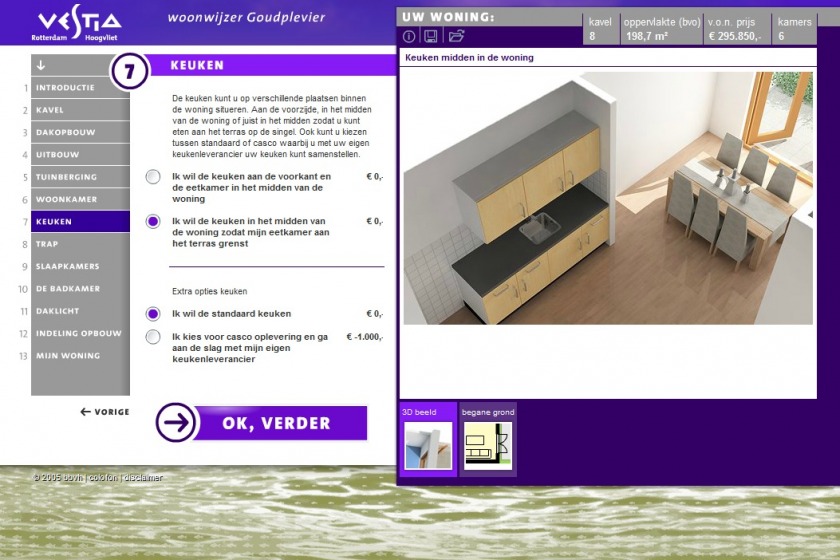 HOYT architect multimedia web applicatie woonwijzer woning configurator woning samenstellen klikken opties uitbouw nieuwbouw project Goudplevier Rotterdam Hoogvliet Vestia Makreelstraat Barbeelsingel