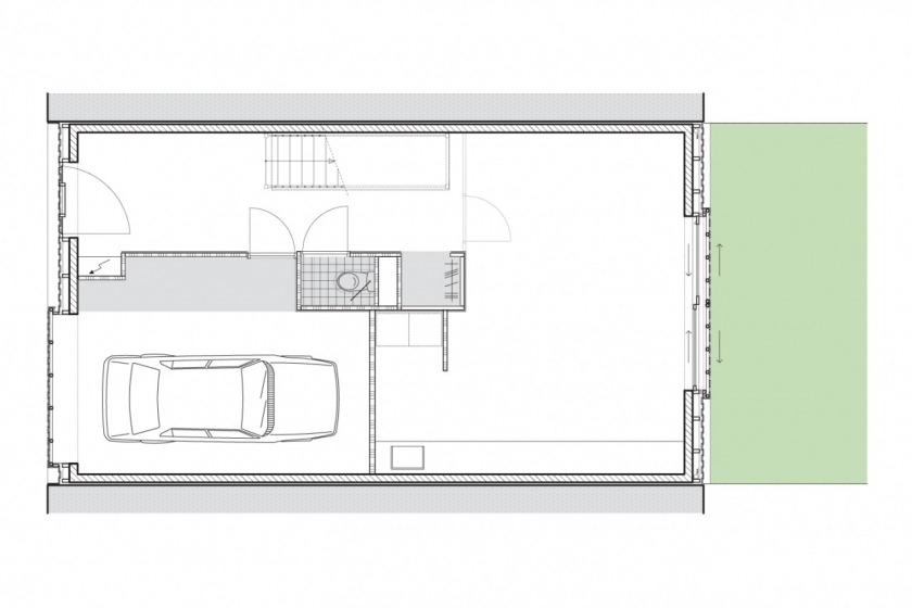 private house architecture Amsterdam IJburg floorplan ground floor