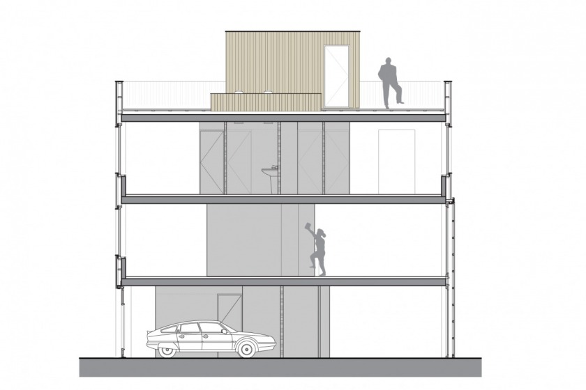 particuliere woning huis architectuur Amsterdam IJburg doorsnede