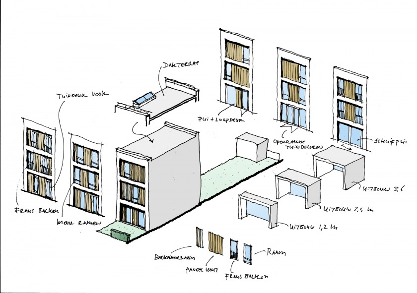 housing plaster brick town house HOYT Architects