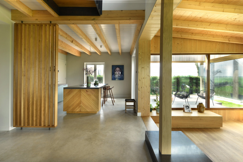 wooden house interior